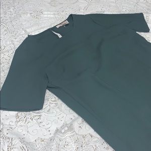 Quarter length sleeve teal t shirt dress